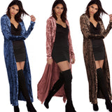 Womens Long Sleeve Velvet Open Front Casual Cardigans - Toplen