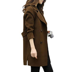 Women Long Sleeve Turn down Collar Casual Overcoat