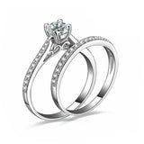 925 Sterling Silver plated Diamond Couple Rings