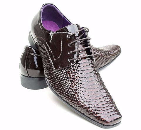 Men's Smart Formal Patent Laces Fastening Shoes SIZE 6 11 - Toplen