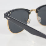 Classic Unisex Retro Black & Gold Clubmaster Sunglasses Full UV400 - Toplen