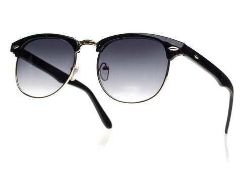 Unisex Women Men Classic Sunglasses Full UV400 Black Gold - Toplen