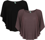 Ladies Batwing Top blouse open shoulder baggy t shirt - Toplen