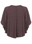 Ladies Batwing Top blouse open shoulder baggy t shirt - Toplen
