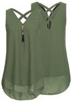 Womens Summer Chiffon Sleeveless Vest Tops - Toplen