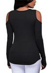 Womens Long Sleeve Off Shoulder Knit T-Shirt Ladies Casual Slim Tops - Toplen