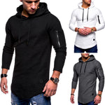 Mens Long Sleeve Slim Fit Casual Muscle Fit Hoodies - Toplen