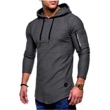 Mens Long Sleeve Slim Fit Casual Muscle Fit Hoodies - Toplen
