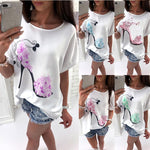 Womens Short Sleeve Tops Summer Casual Loose Blouse Top T Shirt - Toplen