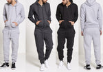 Mens Fleece Full Tracksuit Top and Bottom Zip Hoodie Sports Suit - Toplen