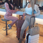 Ladies Velvet Tracksuit Sweatshirt Pants - Toplen