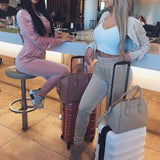 Ladies Velvet Tracksuit Sweatshirt Pants - Toplen
