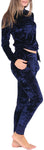 Ladies Crushed Velvet Sweatshirt Pant Tracksuit - Toplen