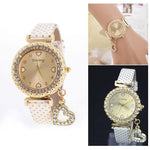 Women Girl Bling Crystal Dial Quartz Analog Leather Bracelet Wrist Watche - Toplen