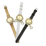 Women Girl Bling Crystal Dial Quartz Analog Leather Bracelet Wrist Watche - Toplen