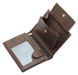 Mens Quality Soft Leather Wallet With ID Zip And Coin Pocket Brown - Toplen