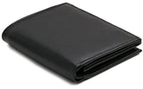 Mens Quality Soft Leather Wallet With ID Zip And Coin Pocket Black - Toplen