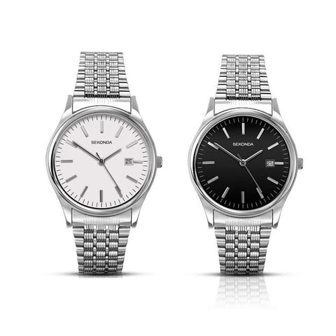 Sekonda Gents Black White Dial Silver Bracelet Watch 1149 1150 - Toplen