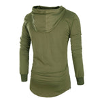 Men's Casual Long Sleeve Hooded Shirts Slim Fit Top - Wishmid