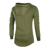 Men's Casual Long Sleeve Hooded Shirts Slim Fit Top - Wishmid